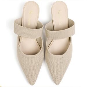 Semwiss pointed toe mules tan womens size 41/10